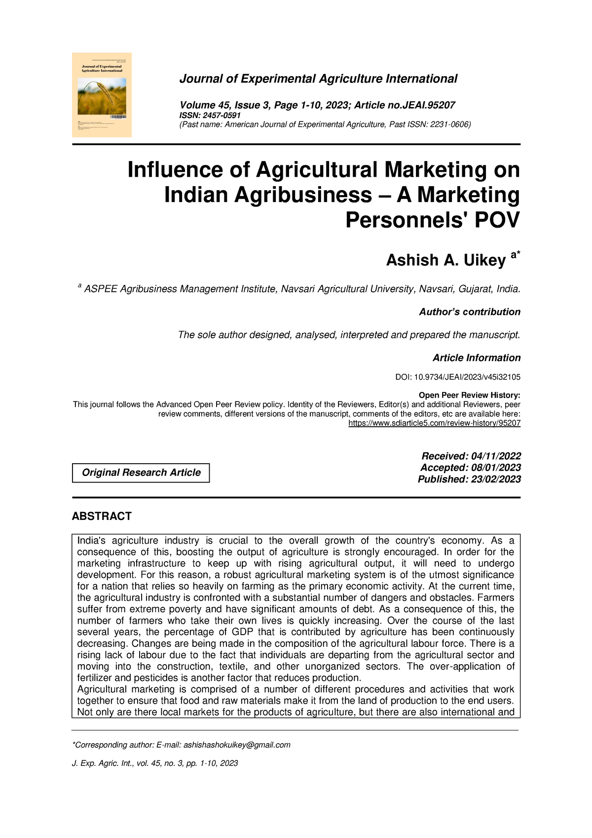 influence-of-agricultural-marketing-on-indian-corresponding-author