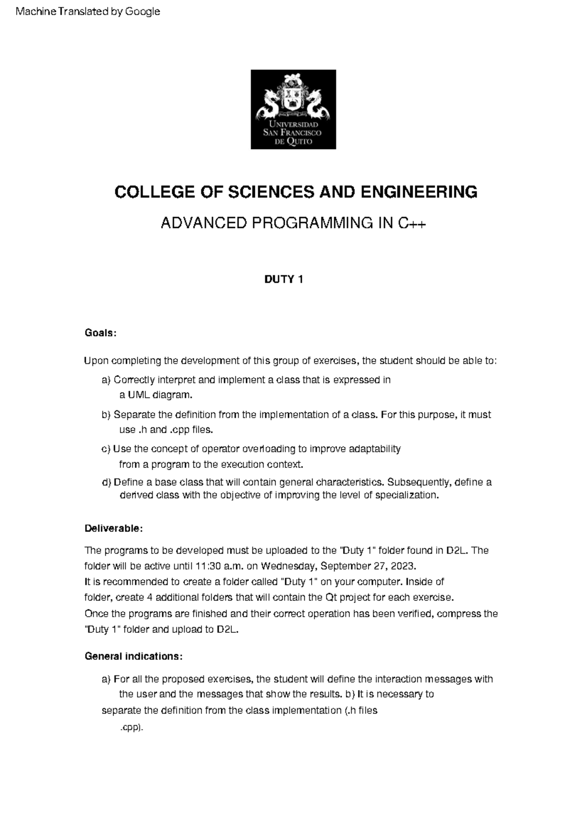 Deber 1 - Apuntes mate - ADVANCED PROGRAMMING IN C++ from a program to ...