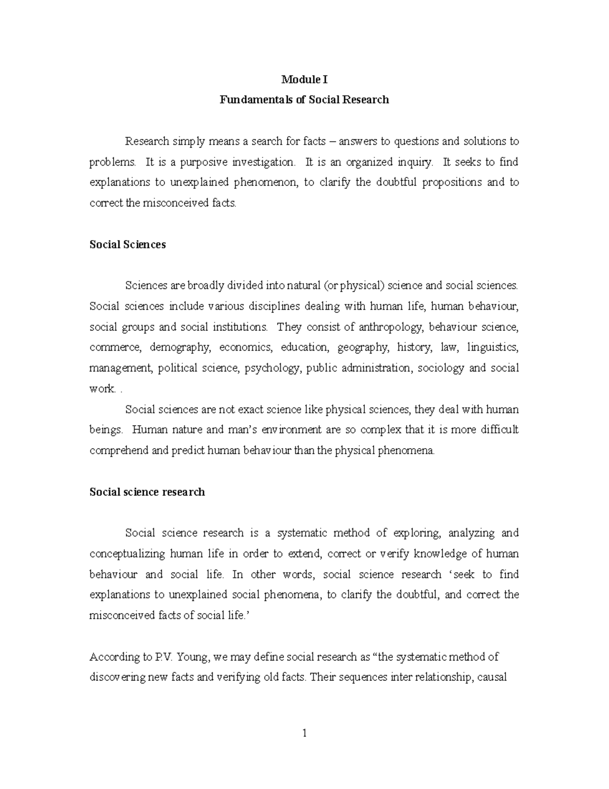 Module I - Module I Fundamentals of Social Research Research simply ...