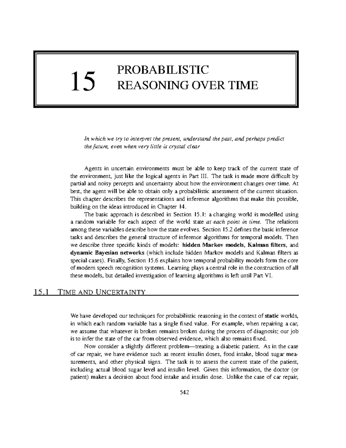Dbn-chapter - 15 PROBABILISTIC REASONING OVER TIME In which we try to ...