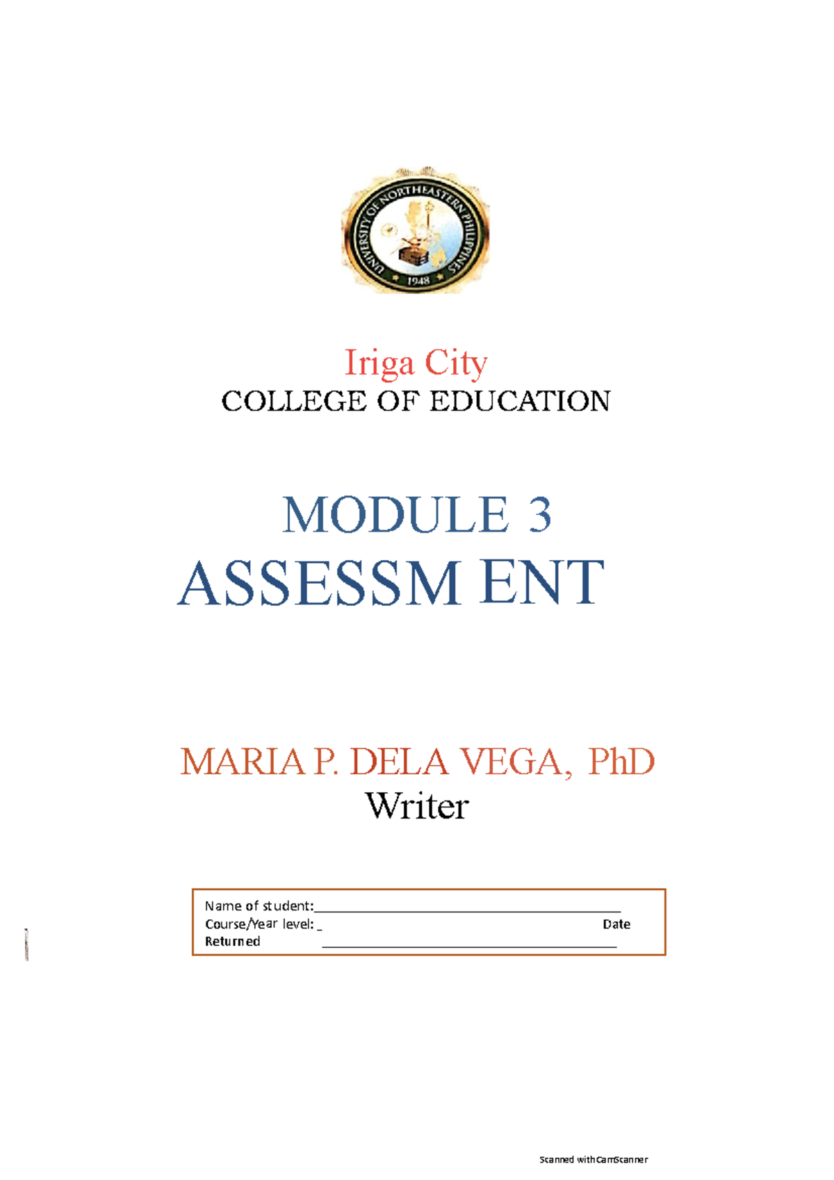 Module 3 Assessment 1 aredfgcvjkl - Scanned with CamScanner Iriga City ...