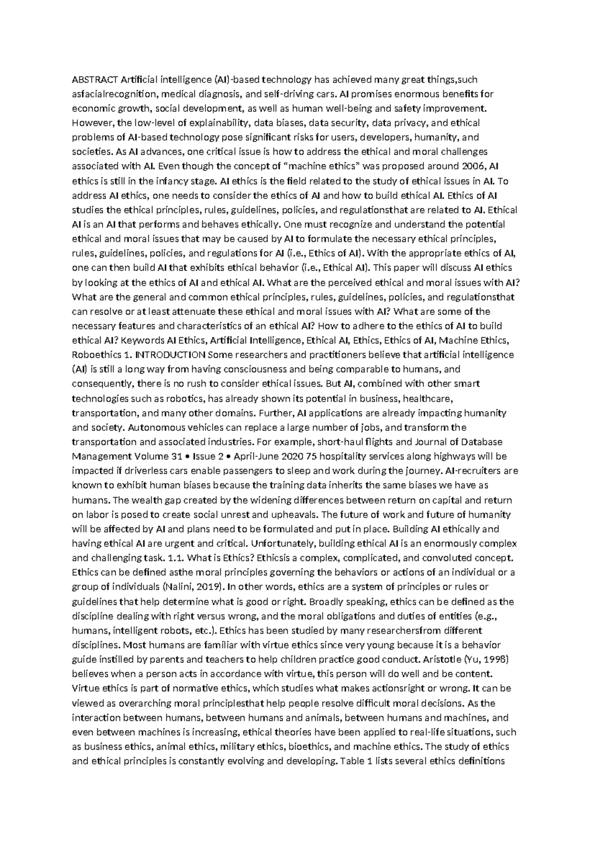 Abstract Artificial intelligence - ABSTRACT Artificial intelligence (AI ...
