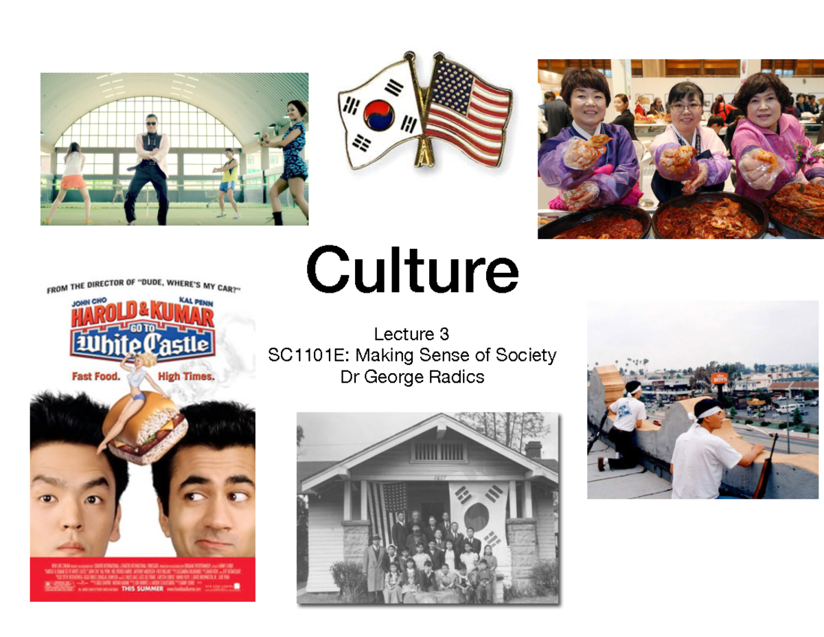 Week 3 - Lecture Notes - Culture Lecture 3 SC1101E: Making Sense of ...