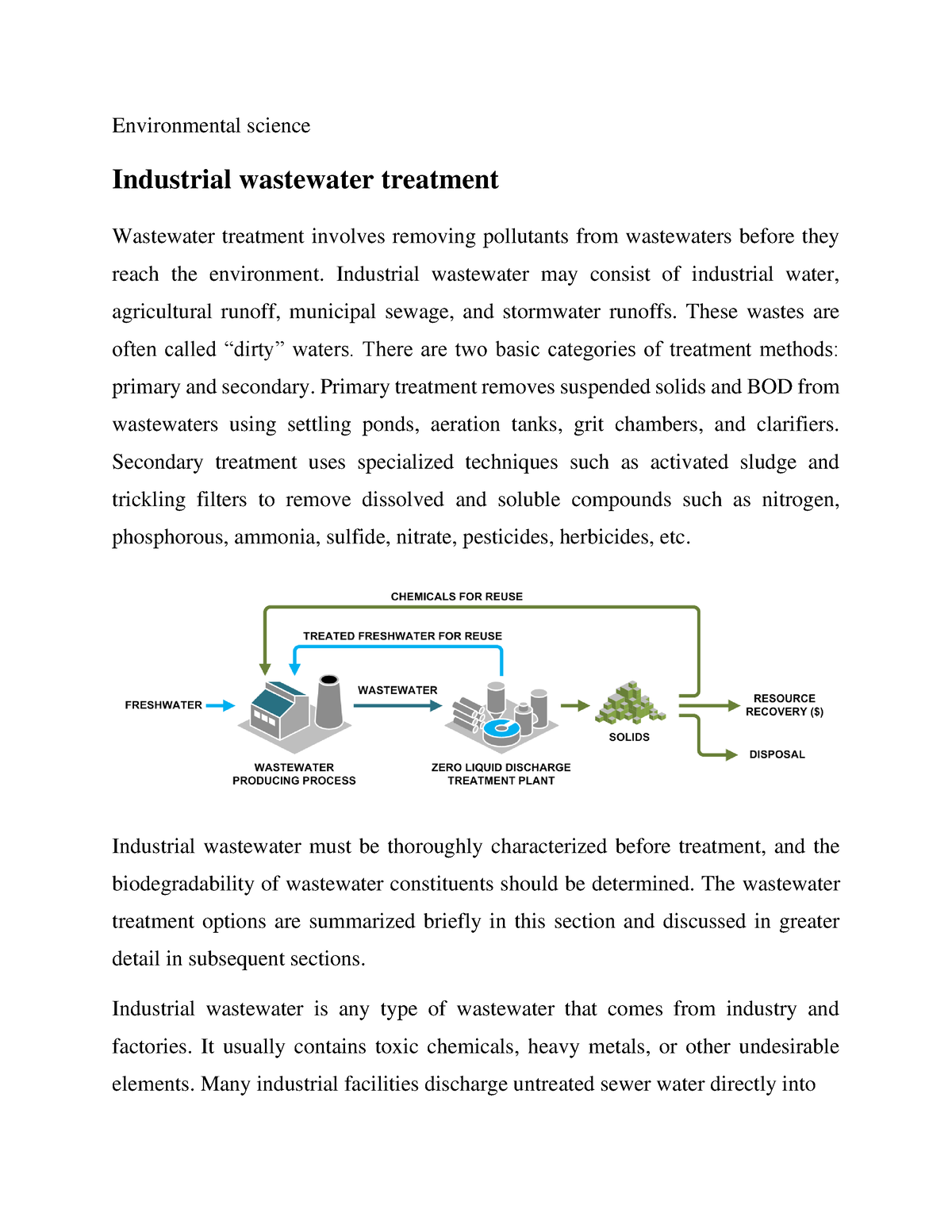 research paper on industrial wastewater treatment