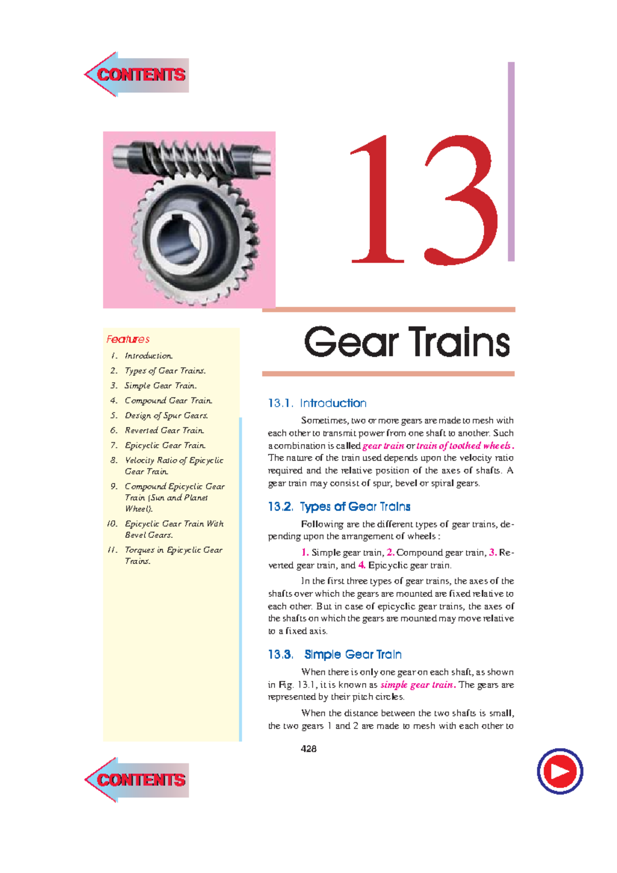 Chapter 2 Gear Trains - notes - 428 l Theory of Machines GearGearGear T ...