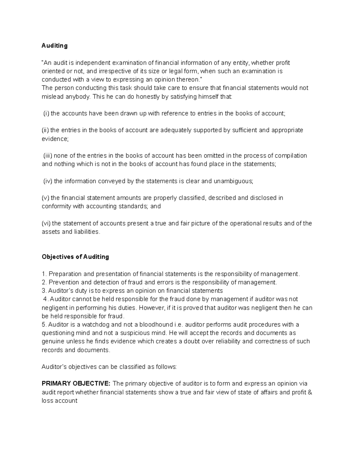 Nature, Objective and Scope of Audit - Auditing “An audit is ...
