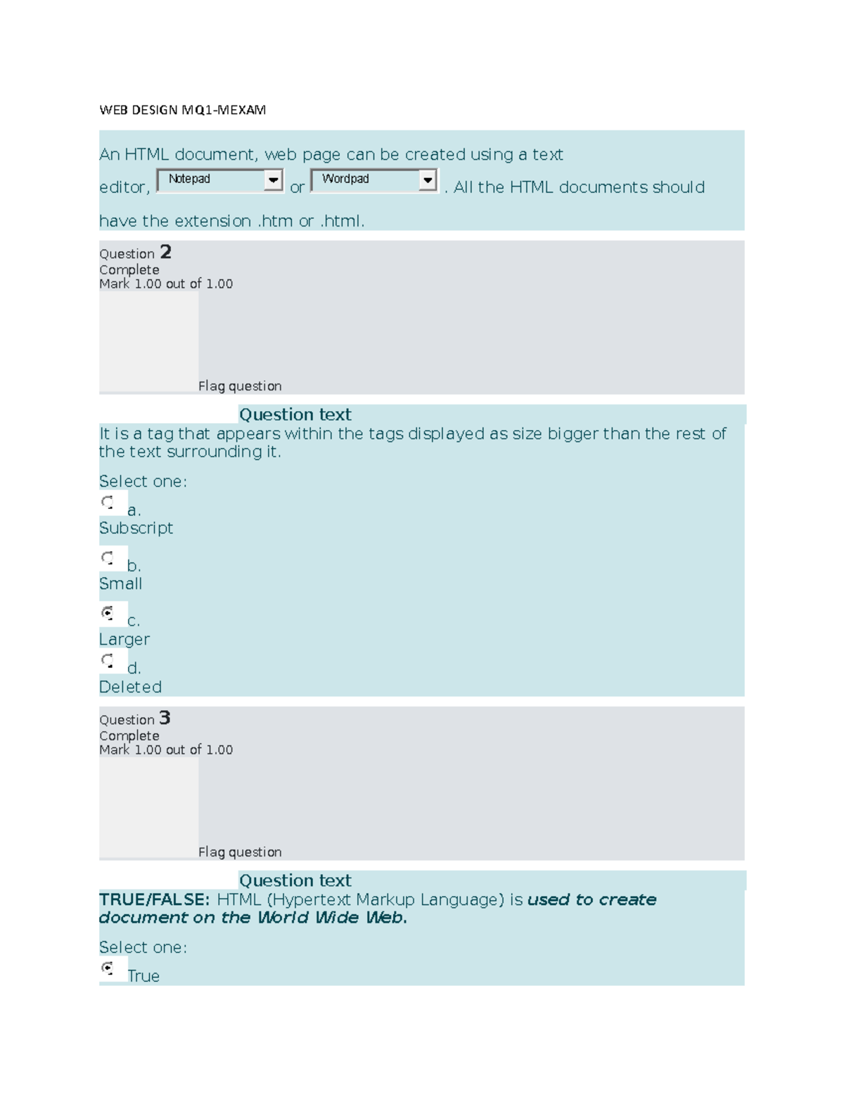 WEB Design MQ1- Mexam - exam - WEB DESIGN MQ1-MEXAM An HTML document ...