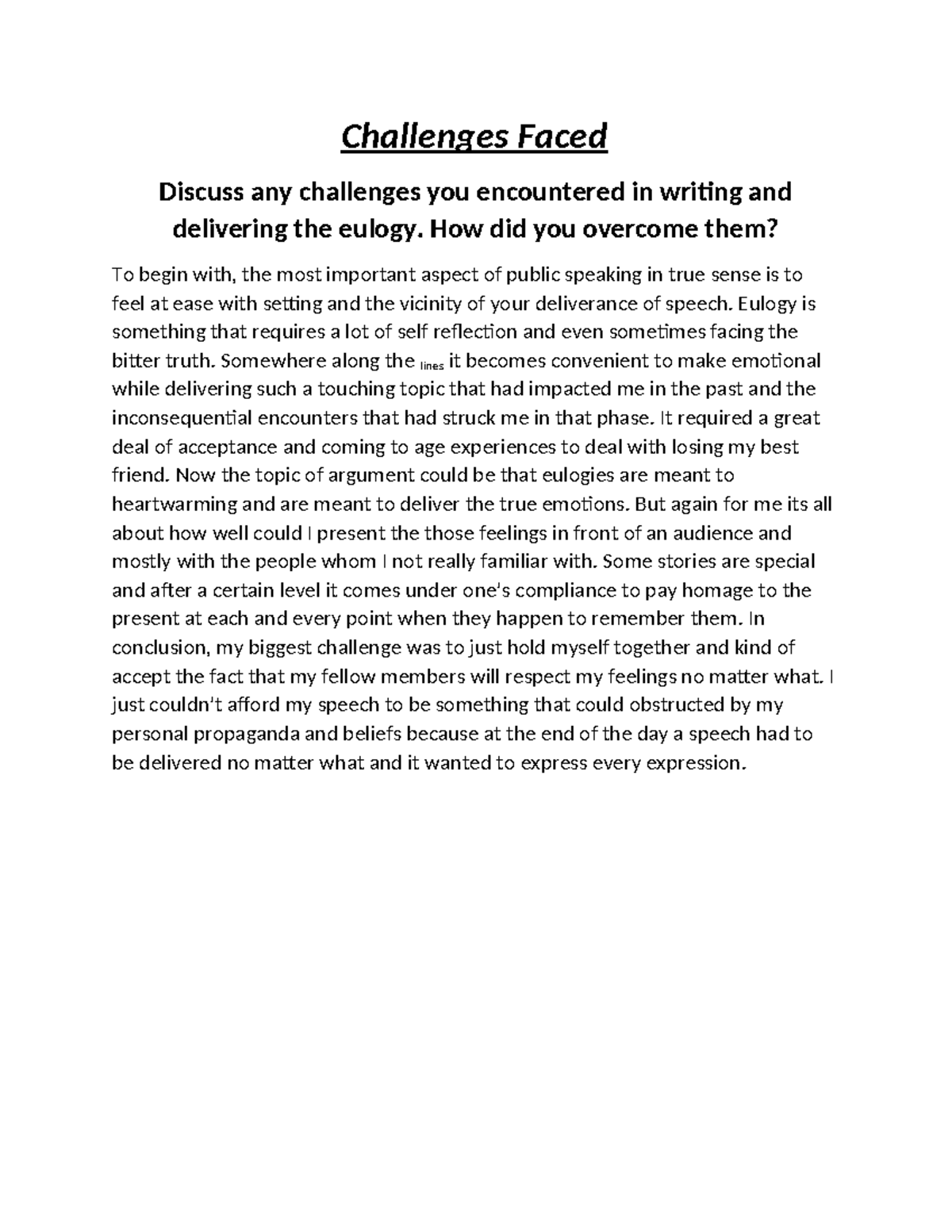 Challenges Faced Darshit - Challenges Faced Discuss any challenges you ...