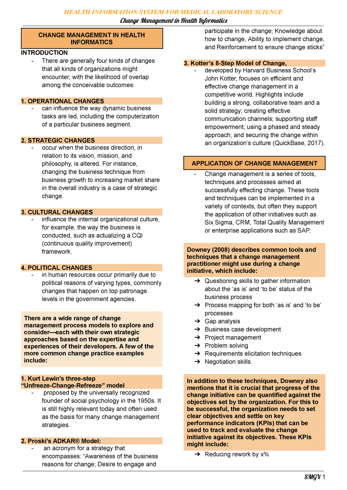 15. Change Management in Health Informatics - Chang Managemen i Healt ...