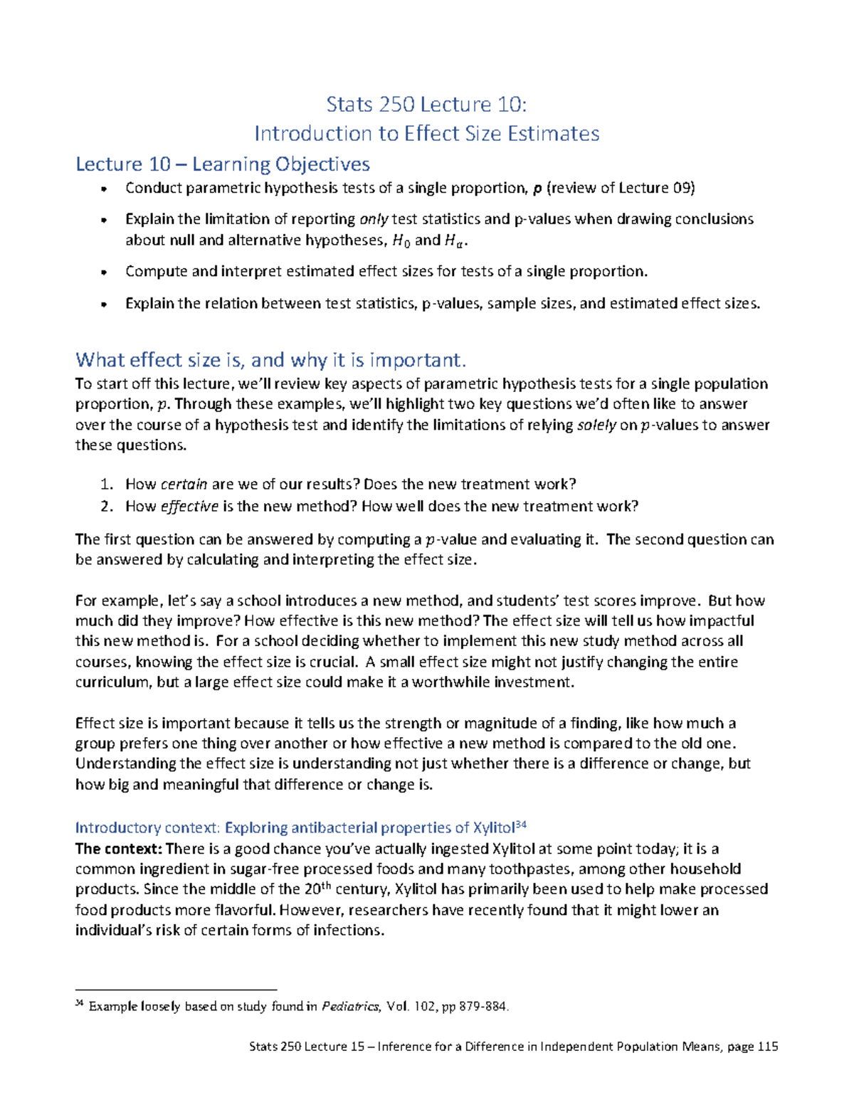 Lecture+10+Notes+W24+Canvas - Stats 250 Lecture 10: Introduction to ...