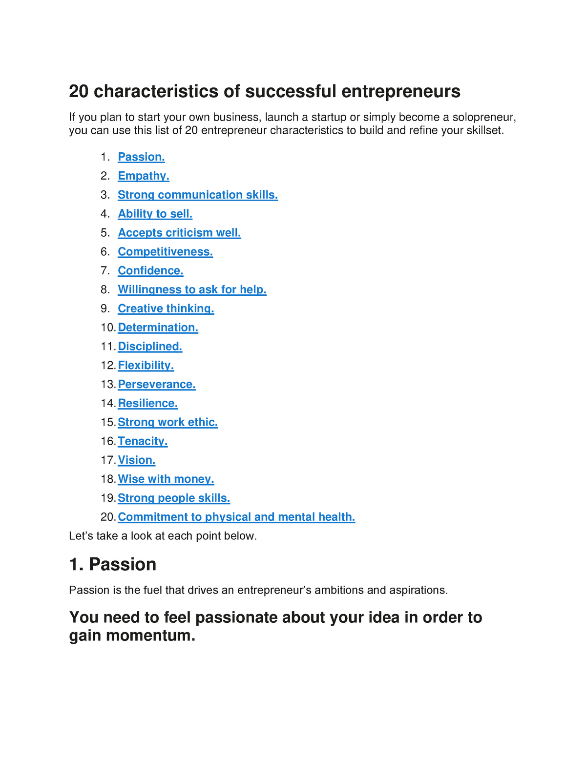 characteristics of a successful entrepreneur essay