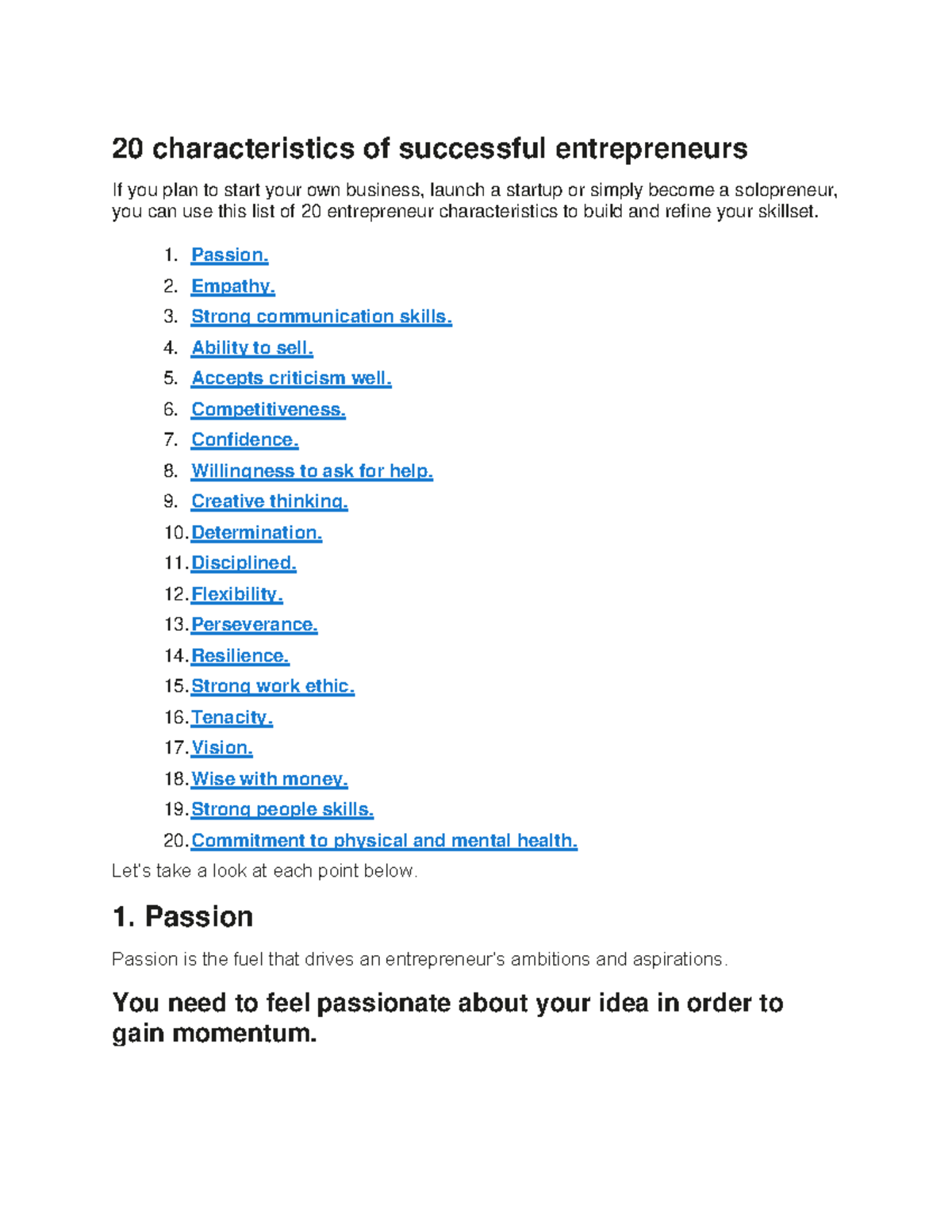 10 Characteristics of Successful Entrepreneurs