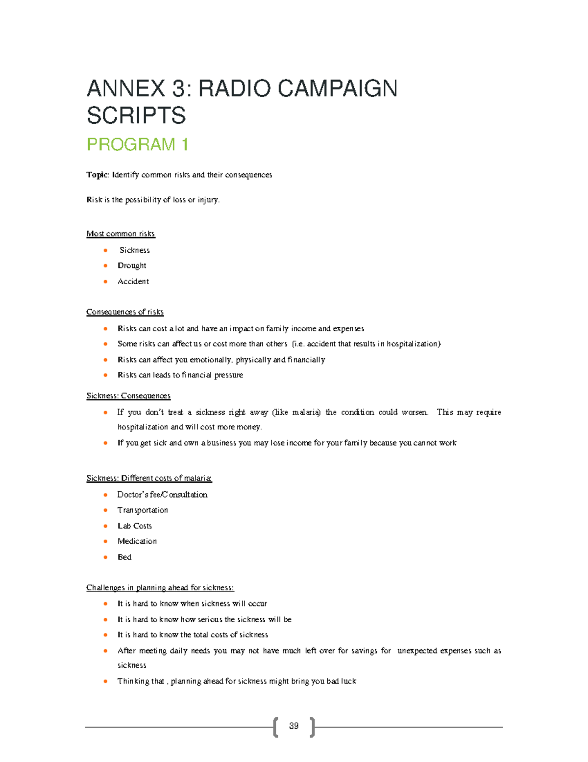 Annex 3 Radio scripts and Annex 4 Material Images Email - ANNEX 3 ...
