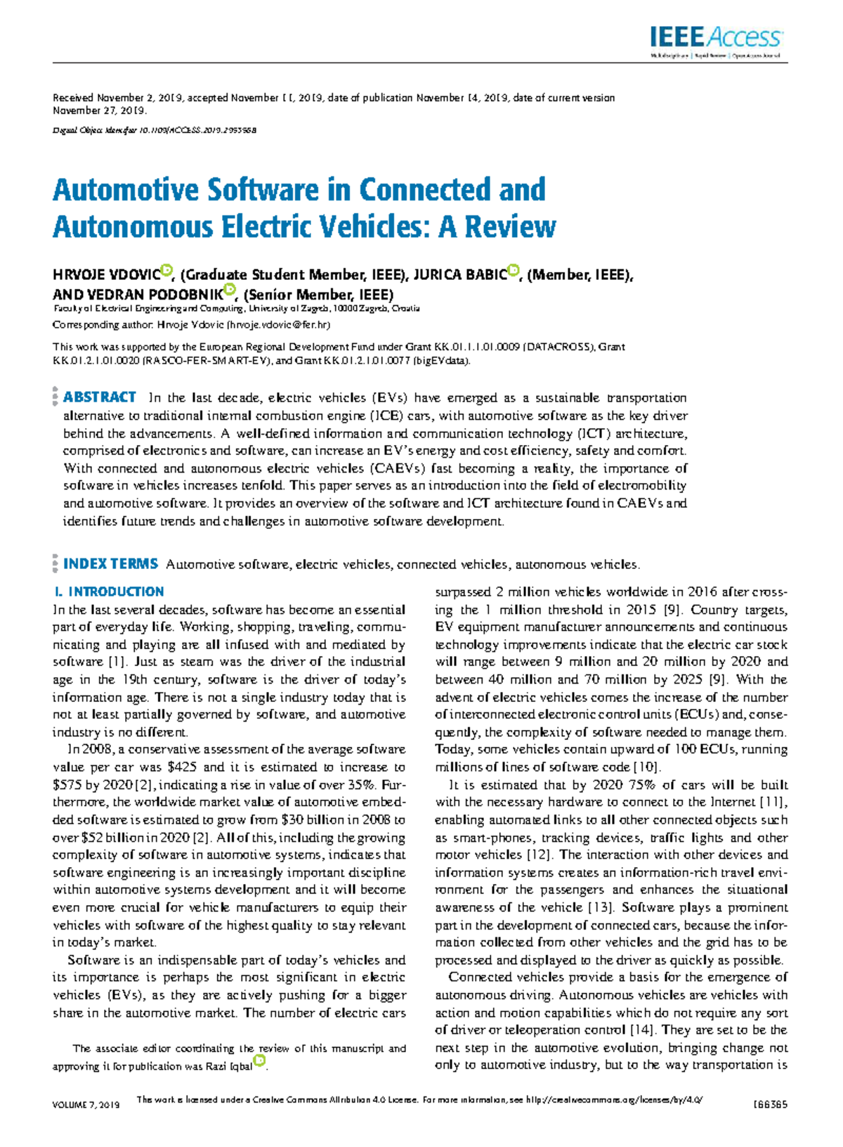 Automotive Software in Connected and Autonomous Electric Vehicles A ...