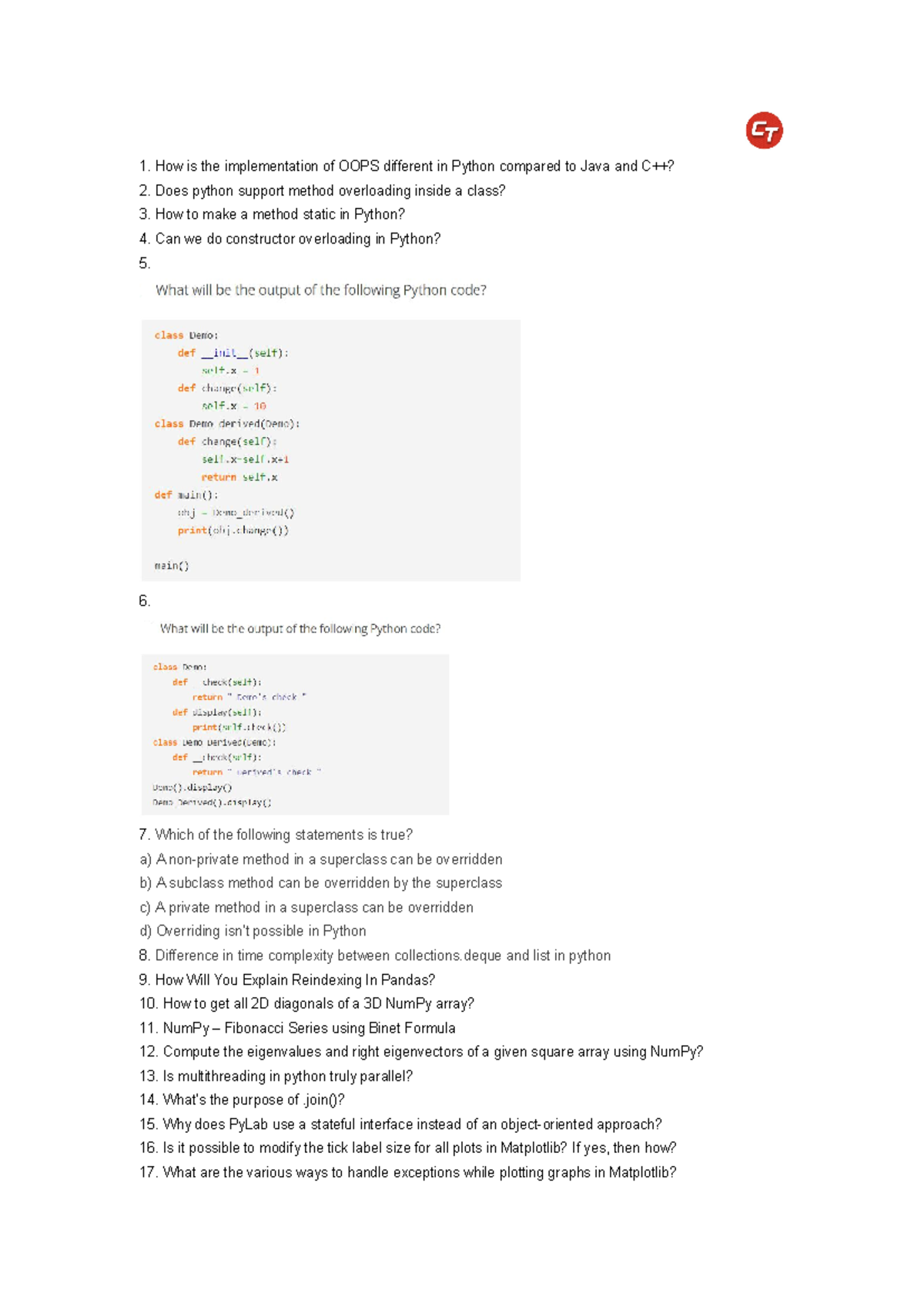 Questions - Read don't - How is the implementation of OOPS different in ...