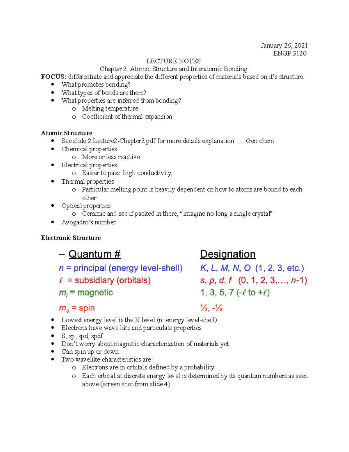 01-26-lecturenotes - Lecture Notes Lecture 2 - January 26, 2021 ENGP ...