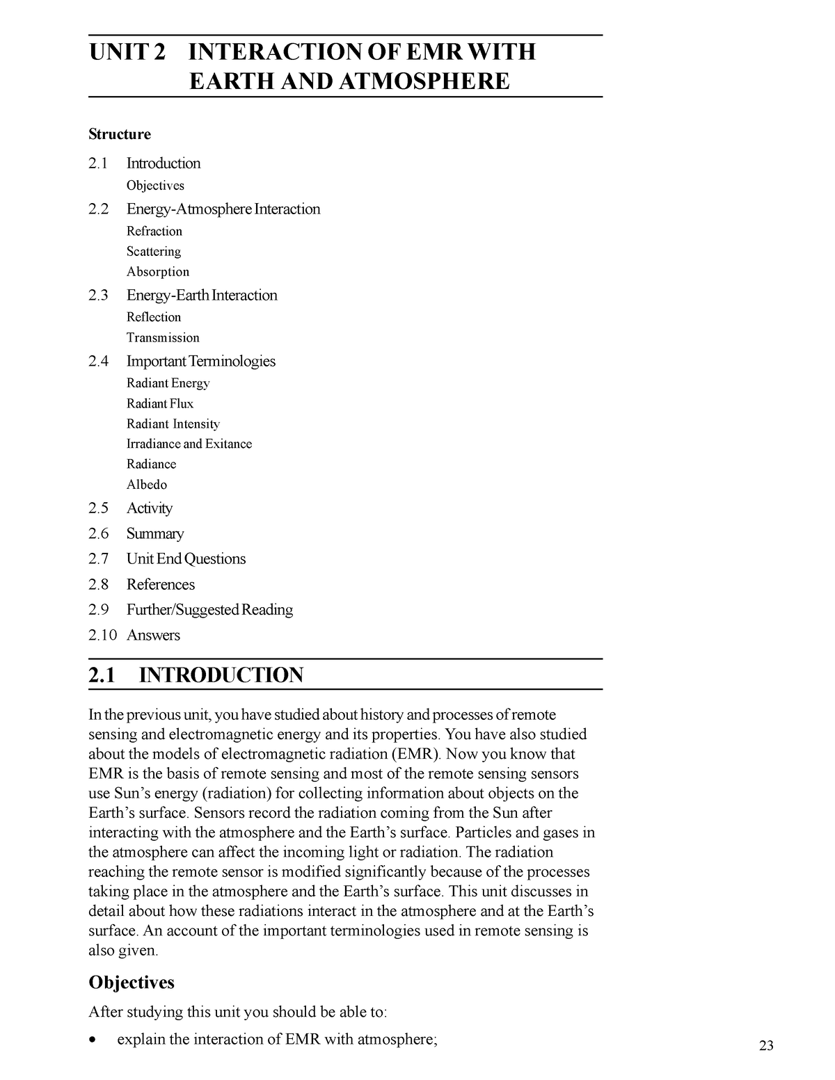 Unit-2 - Interaction with atmosphere - Principles of Remote UNIT 2 ...