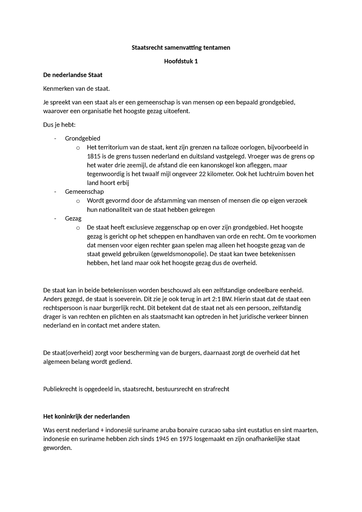 Staatsrecht Tentamen Samenvatting Van Alles - Staatsrecht Samenvatting ...