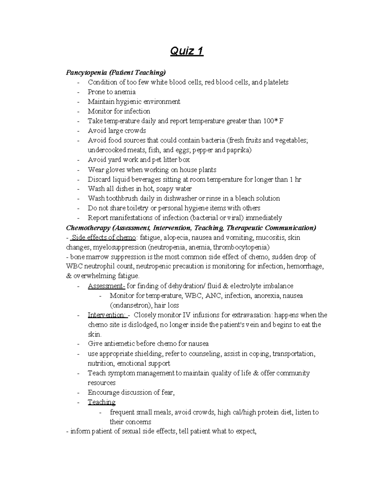 Nurs 201 Lecture Notes For week 1 that helps with quiz - Quiz 1 ...