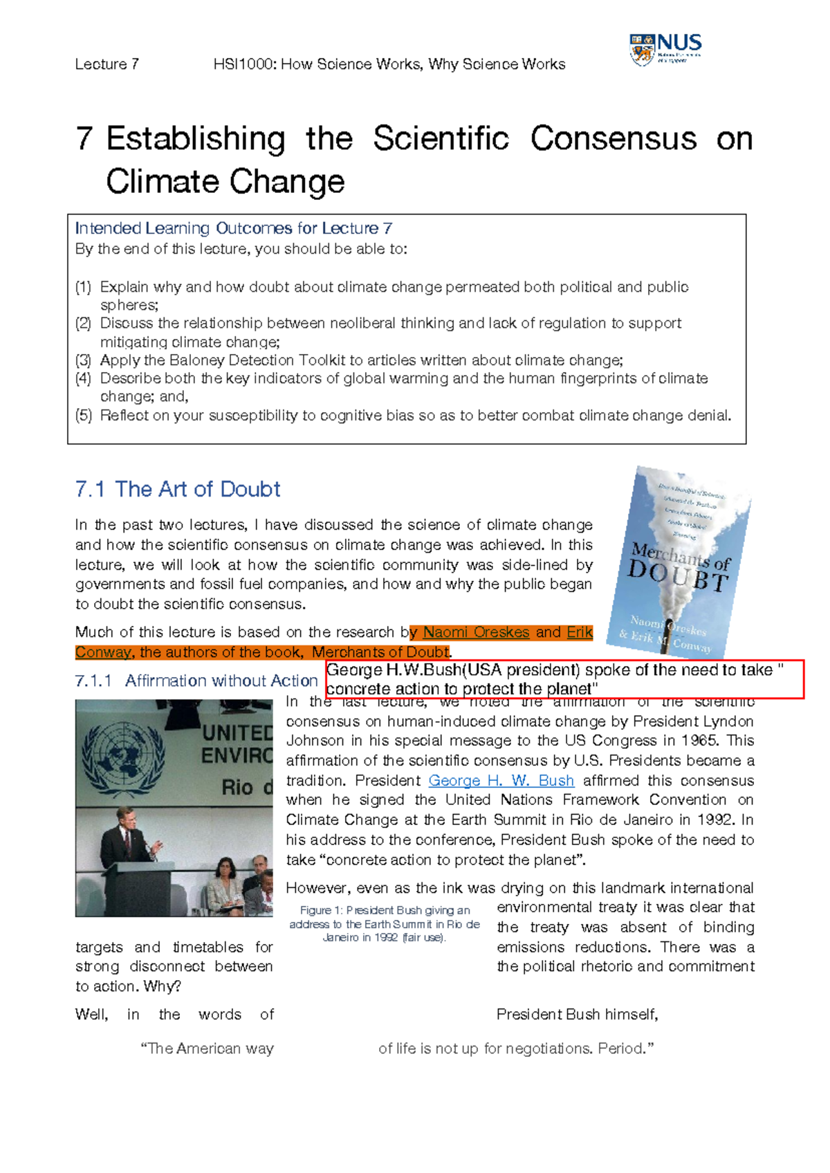 L07 Detailed Notes - 7 Establishing the Scientific Consensus on Climate ...
