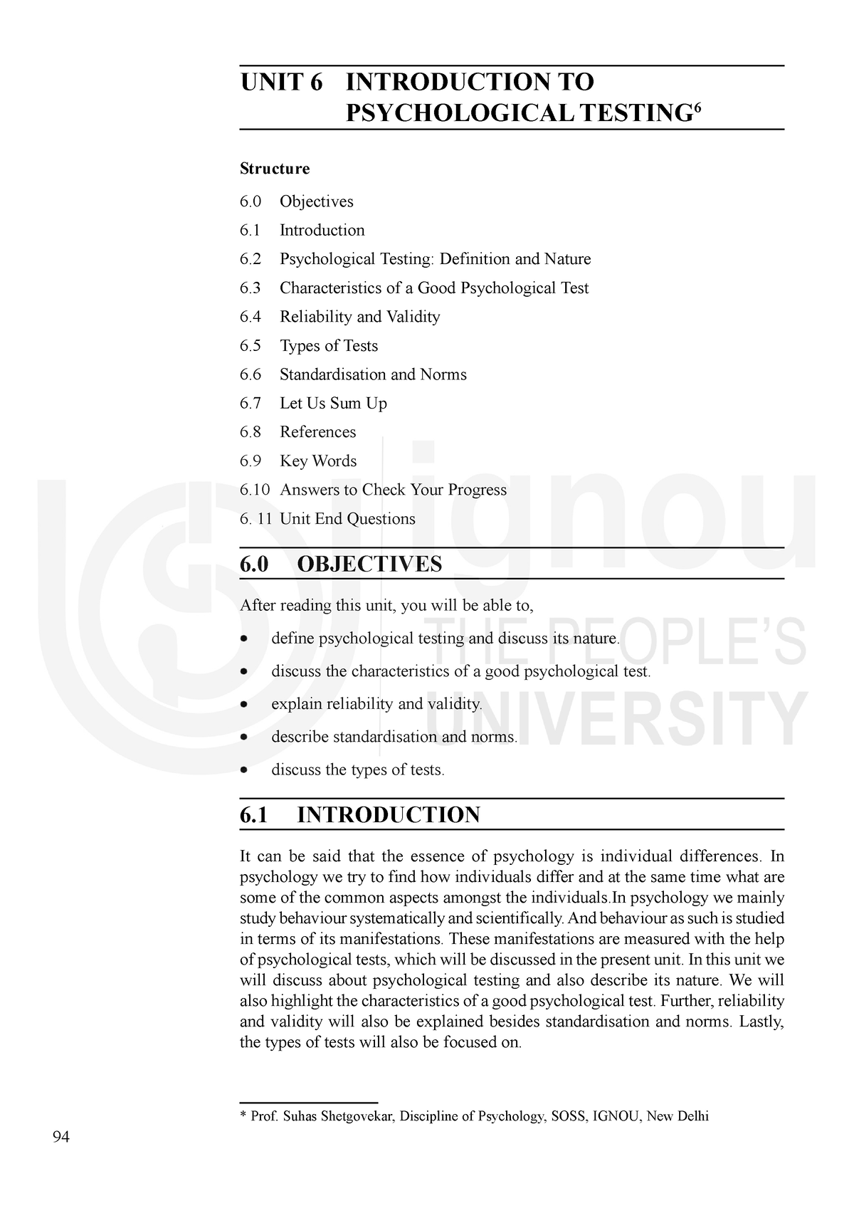 Psychological Tests - Bsc Psychology - MG University - Studocu