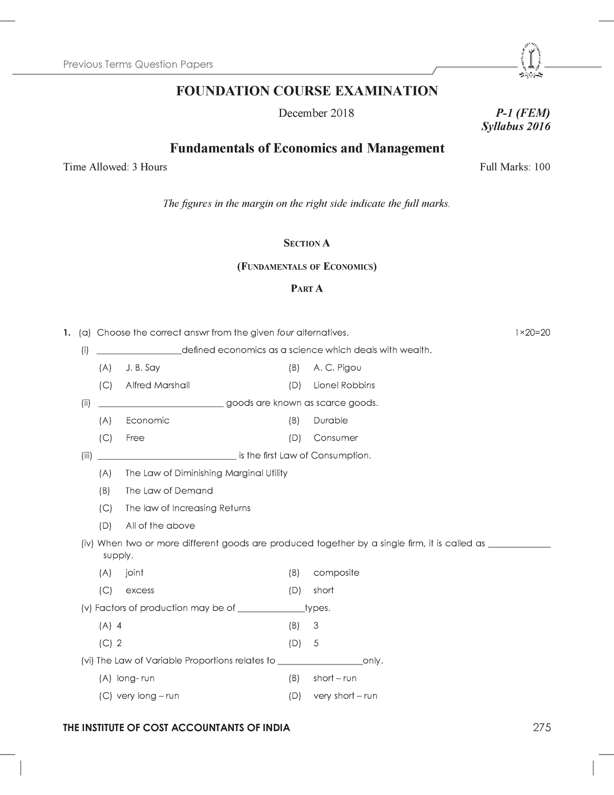 IcmaiFoundationexamination questions and answers Previous Terms