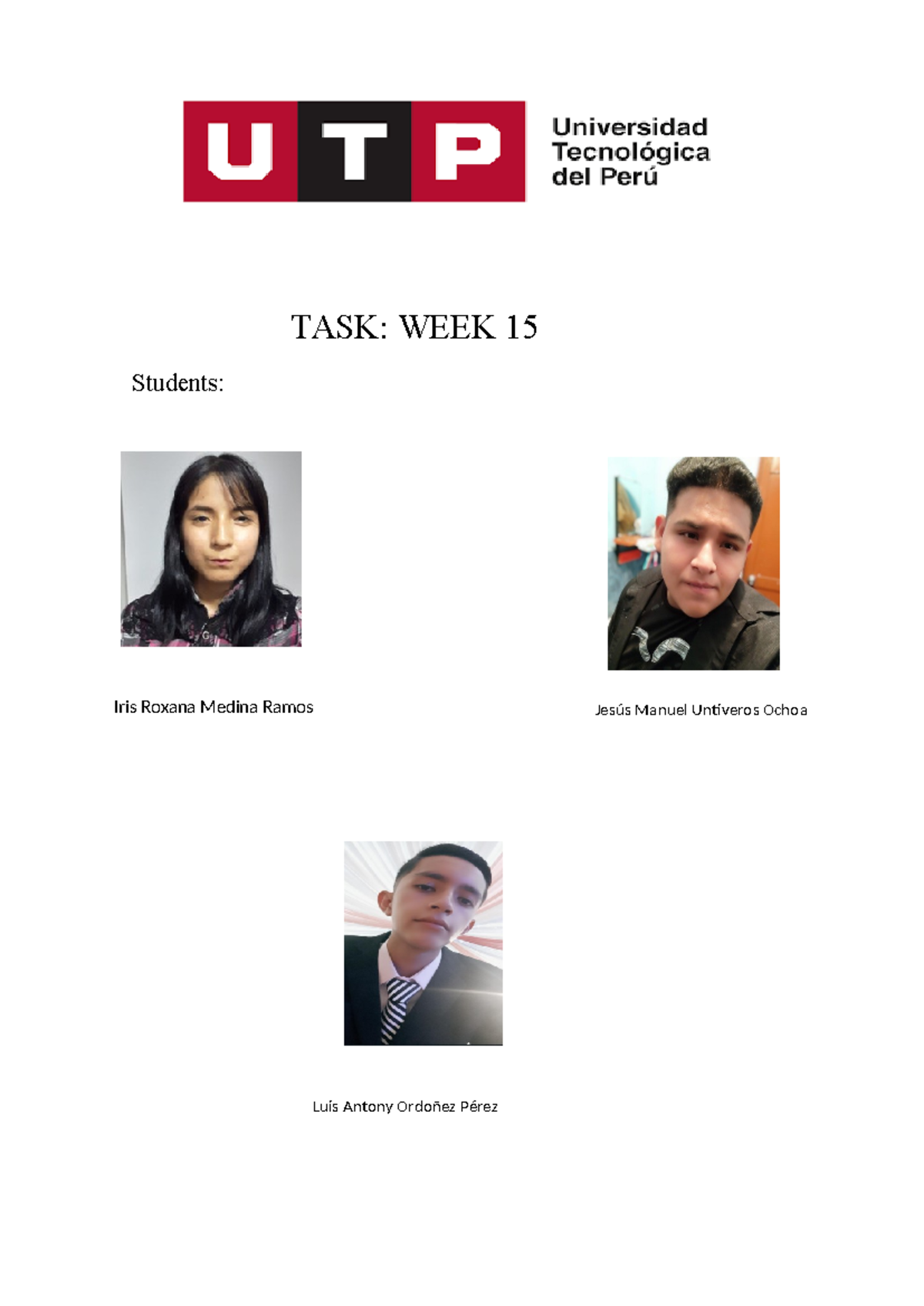 Task 15 - Iris Medina Ramos - Inglés 3 - TASK: WEEK 15 Students: Iris ...