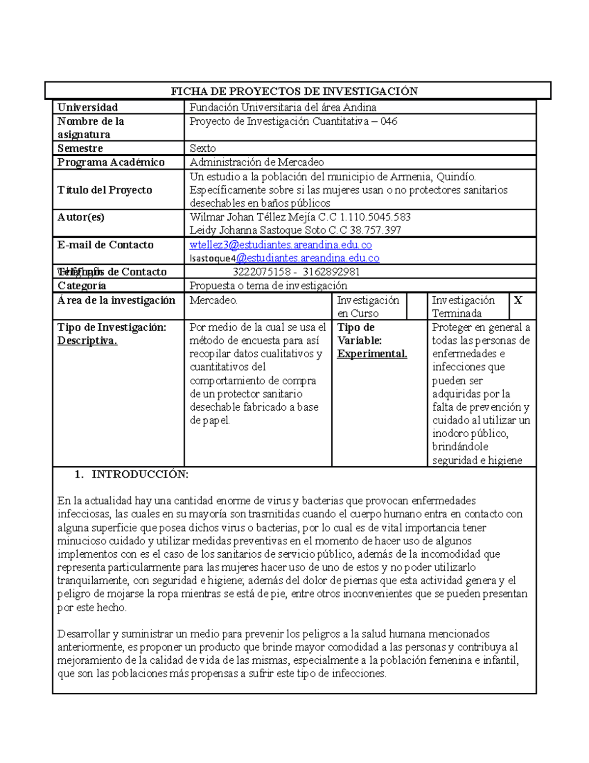 (Vs3) Taller Eje 2 - Ficha Proyecto DE InvestigacióN Cuantitativa (Vs3 ...