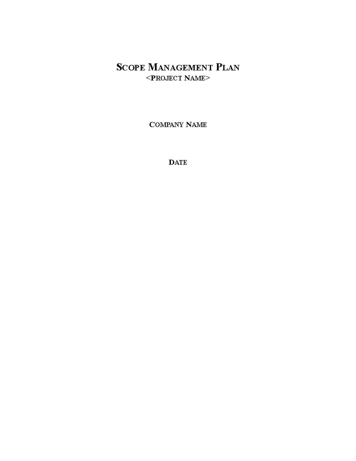 6 - Scope Management Plan Template - SCOPE MANAGEMENT PLAN COMPANY NAME ...