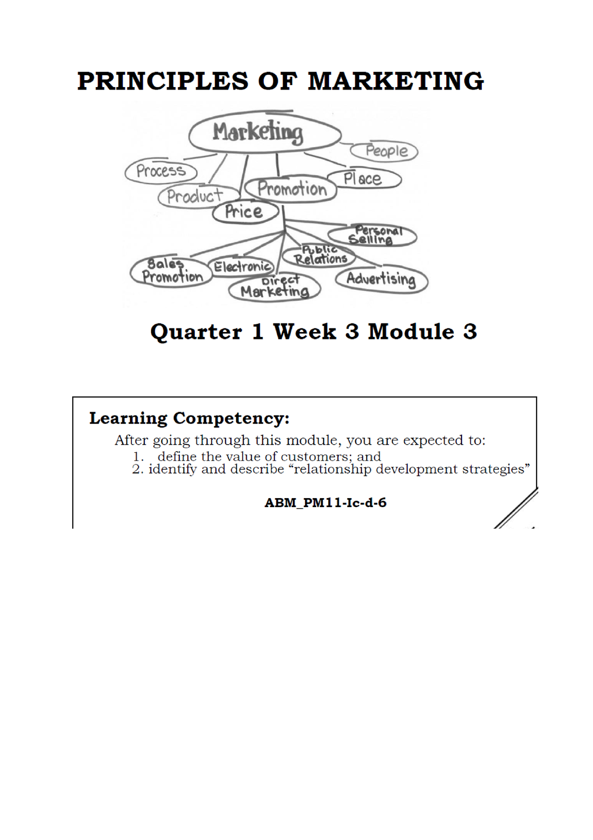 Principles Of Marketing Module Abm 11 Word Docs - Mathematics In Modern ...