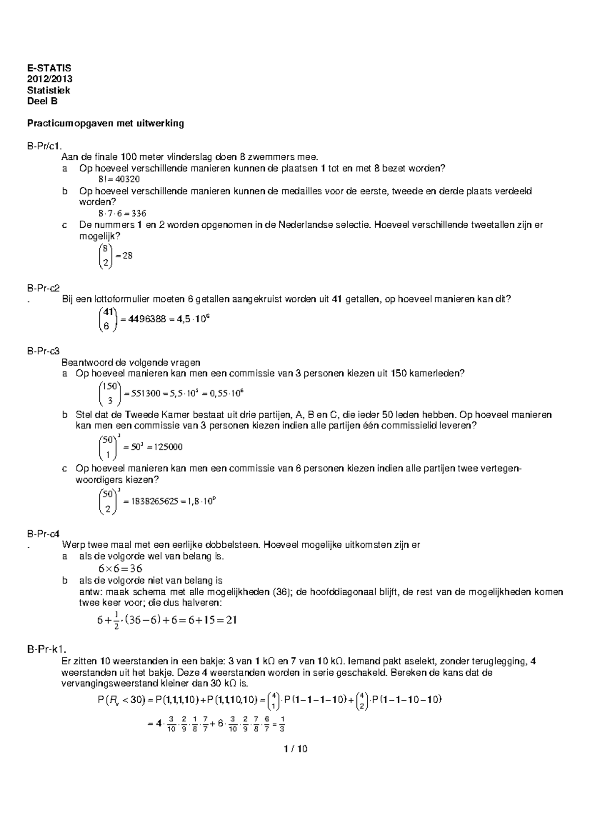 Antwoorden Cursusboek 2012 - Deel B - E-STATIS 2012/ Statistiek Deel B ...