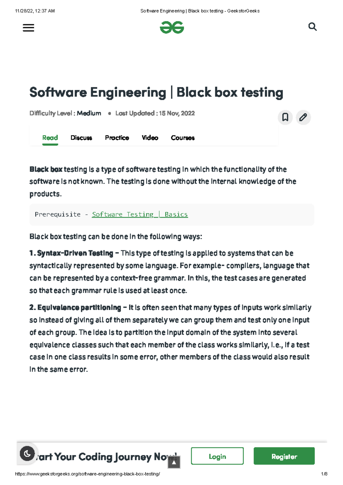 Software Engineering Black box testing - Read Discuss Practice Video ...