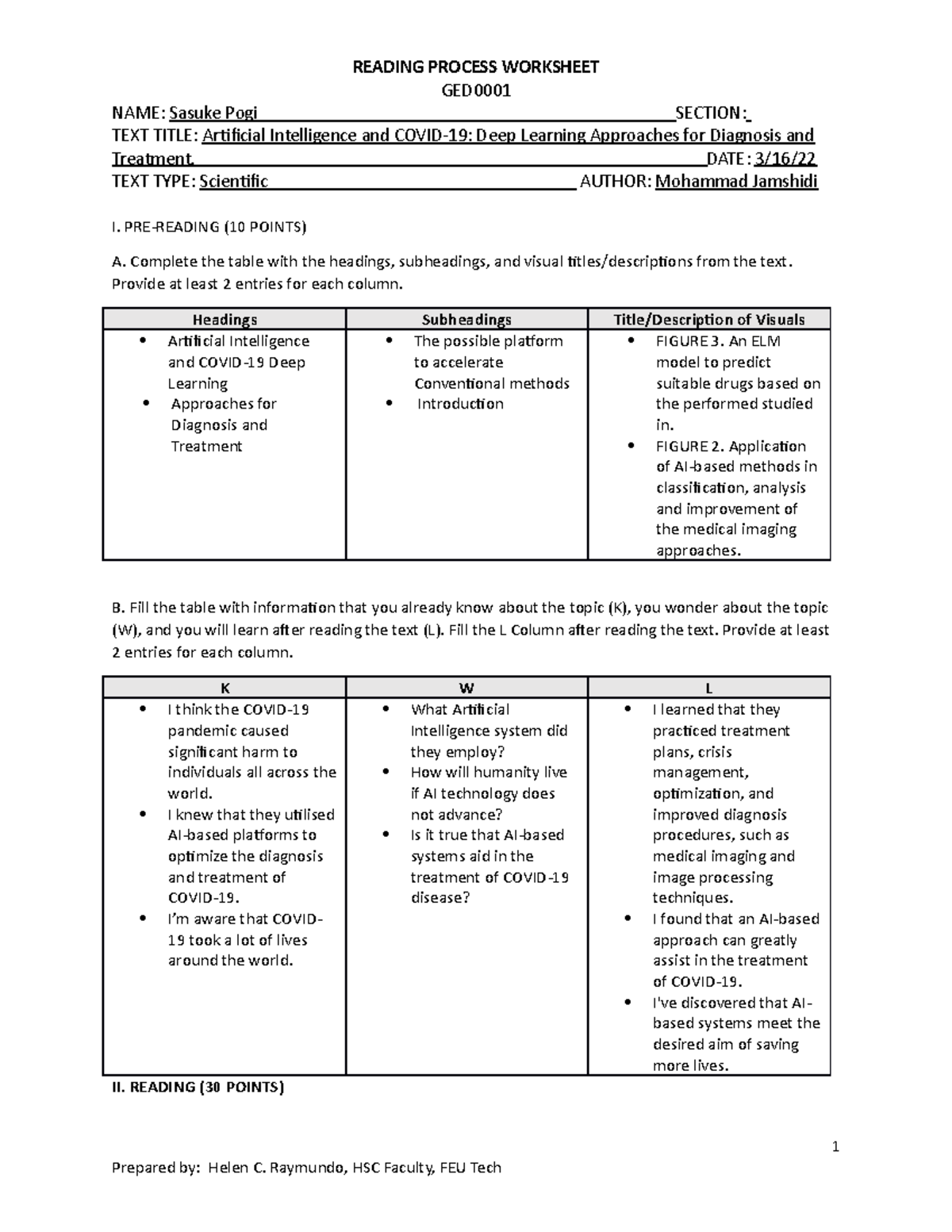 Reading Process Worksheet D3 T12122 sasuke - GED NAME: Sasuke Pogi ...
