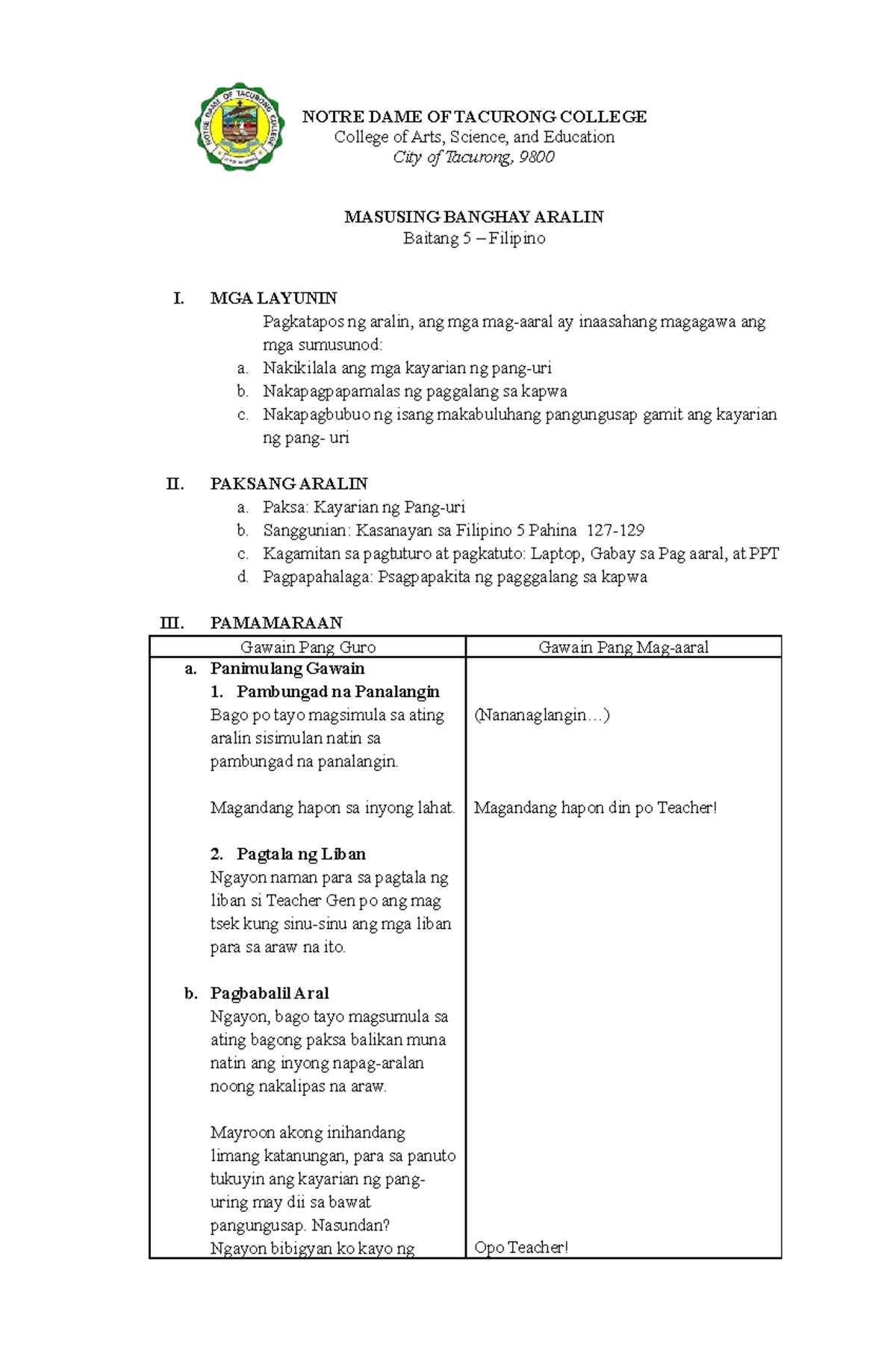 Mga Halimbawa Ng Pang Uri Detailed Lesson Plan In Ele Vrogue co