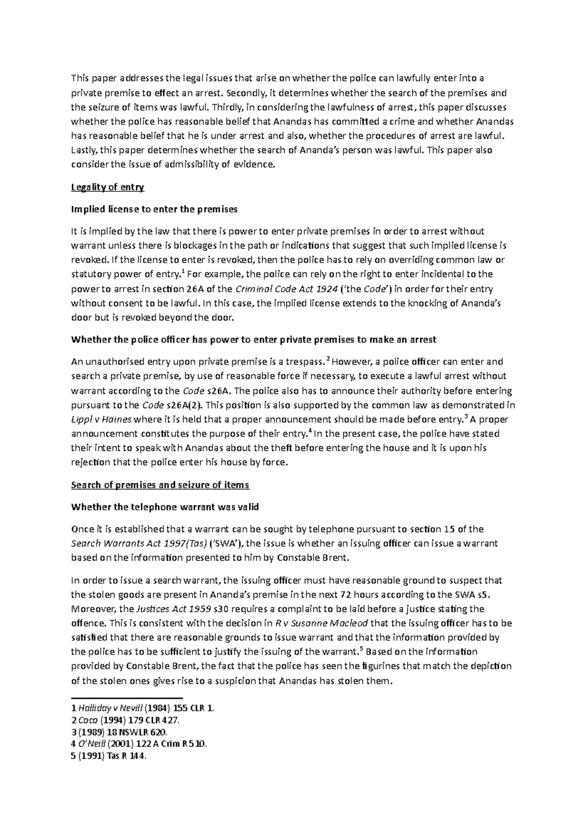 Criminal Procedure Tutorial Paper (198323) - This paper addresses the ...