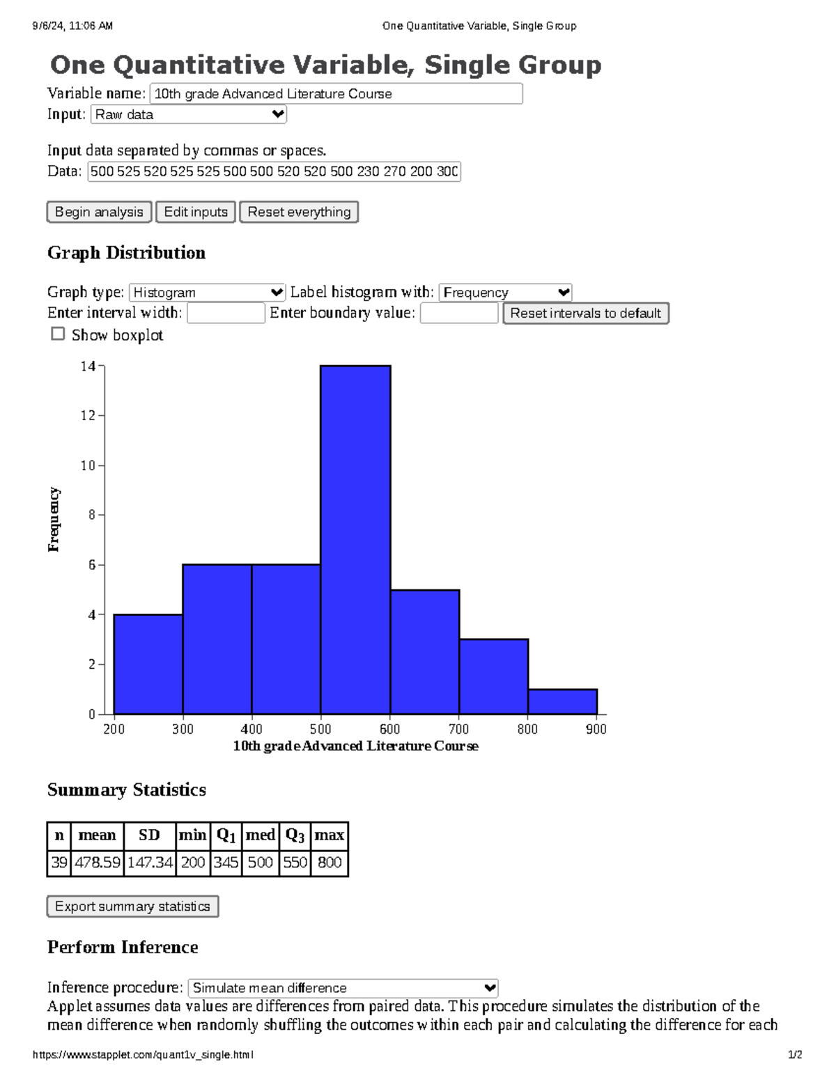 One Quantitative Variable, Single Group - One Quantitative Variable ...