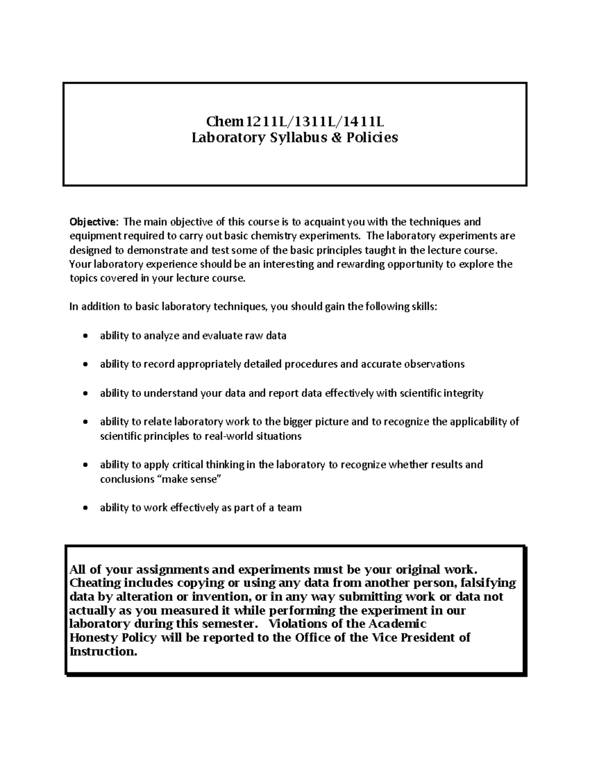 Chem1211L Syllabus Fall 2020 - Chem1211L/1311L/1411L Laboratory ...
