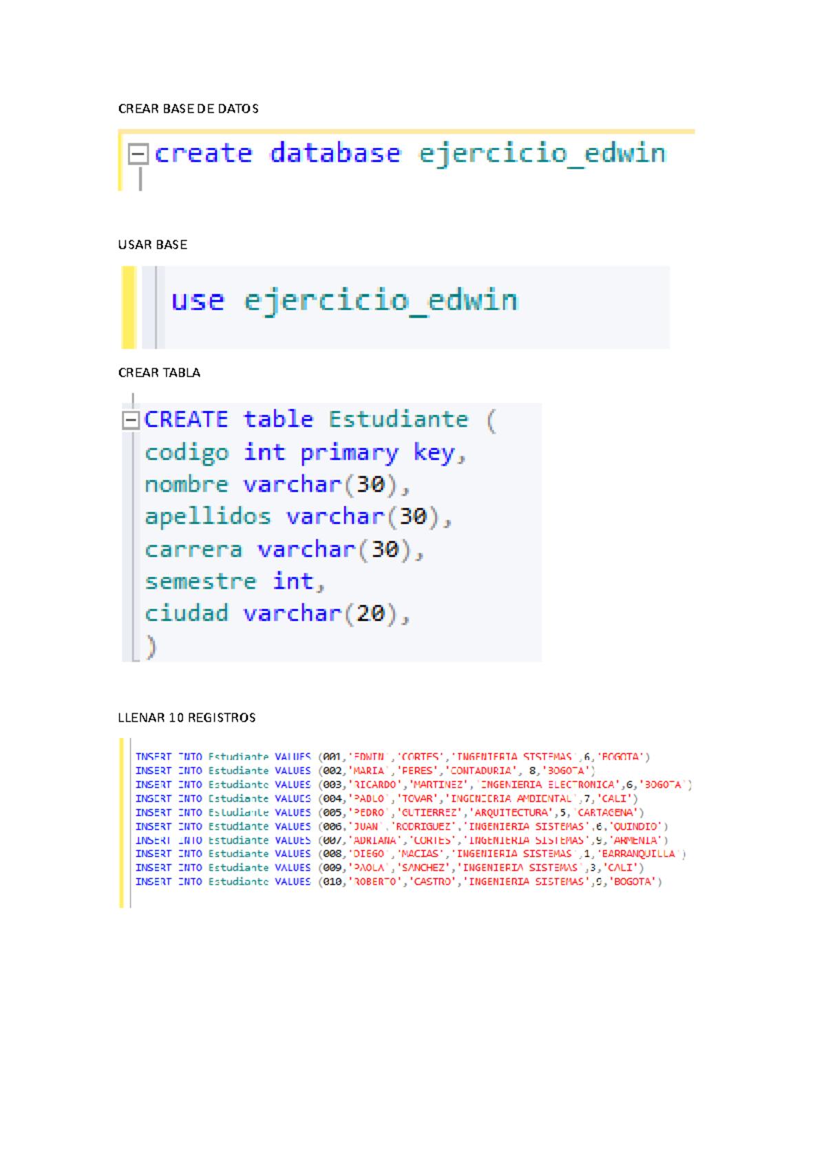 Taller Manual- Crear BD Y Realizar Consultas Básicas En SQL - CREAR ...