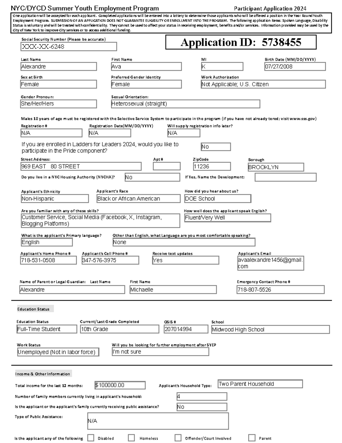 Application Printout - lams;mmdaopmadp: - One application will be ...