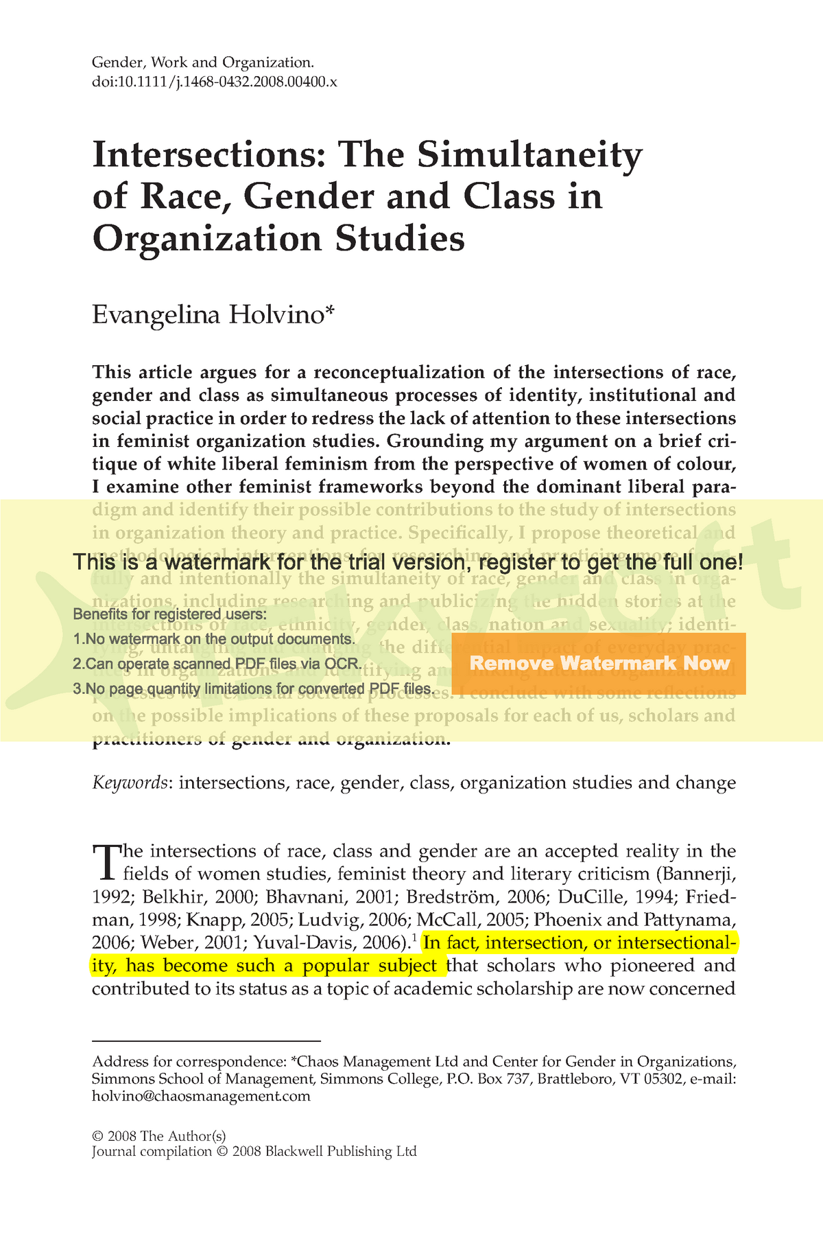 Intersections - Grade: A+ - Intersections: The Simultaneity Of Race ...