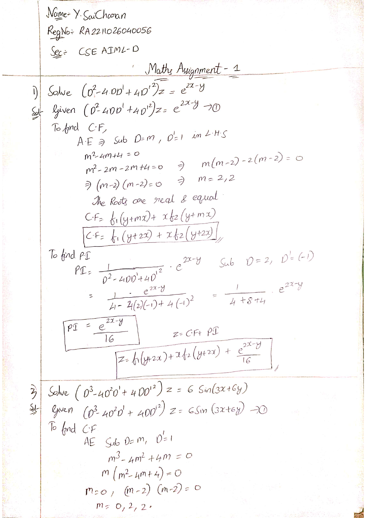 Maths Assignment 1 - study these - Mathematics I - Studocu