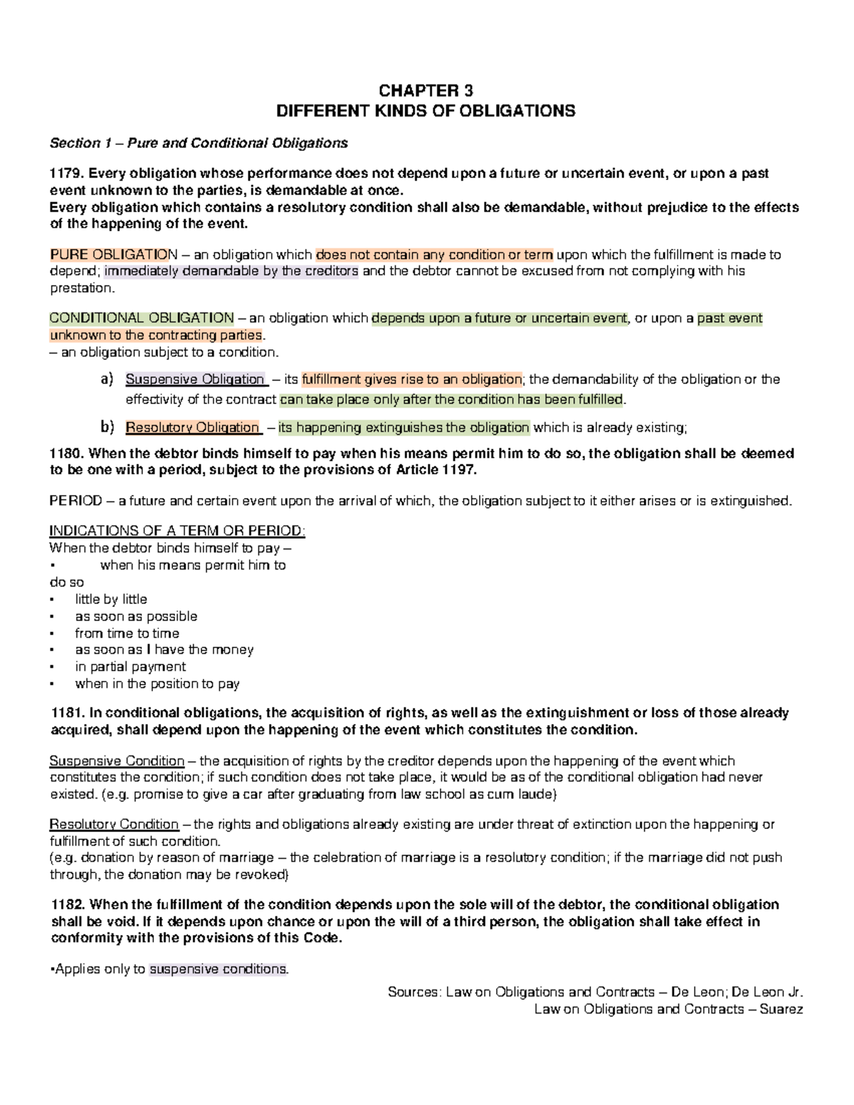 Law On Obligations And Contracts Chapter 3 - Sources: Law On ...