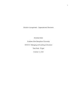 Bus210 Managing/Leading In Business - Project 2 - 1 1 Bus 210 ...