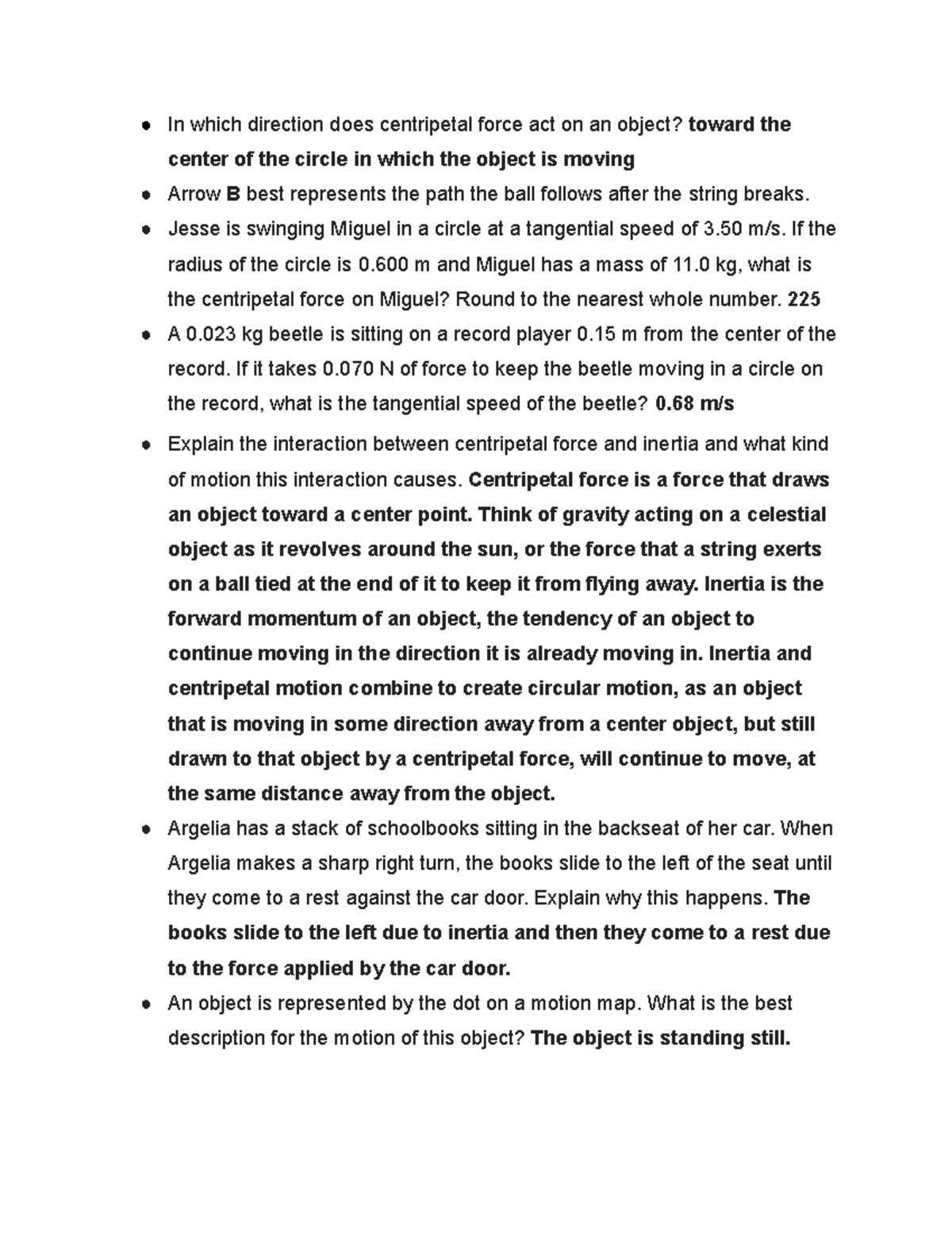Circular Motion - You can use this for notes. - In which direction does ...