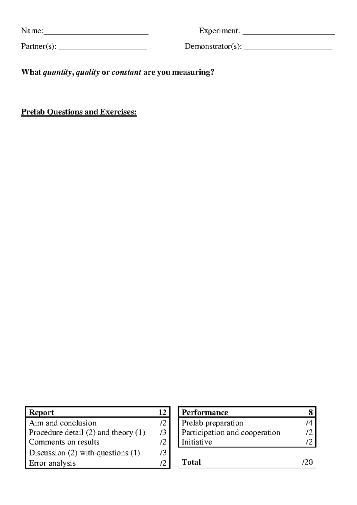 Prelabsheet 2021 experimental - PHYC20013 - Name ...