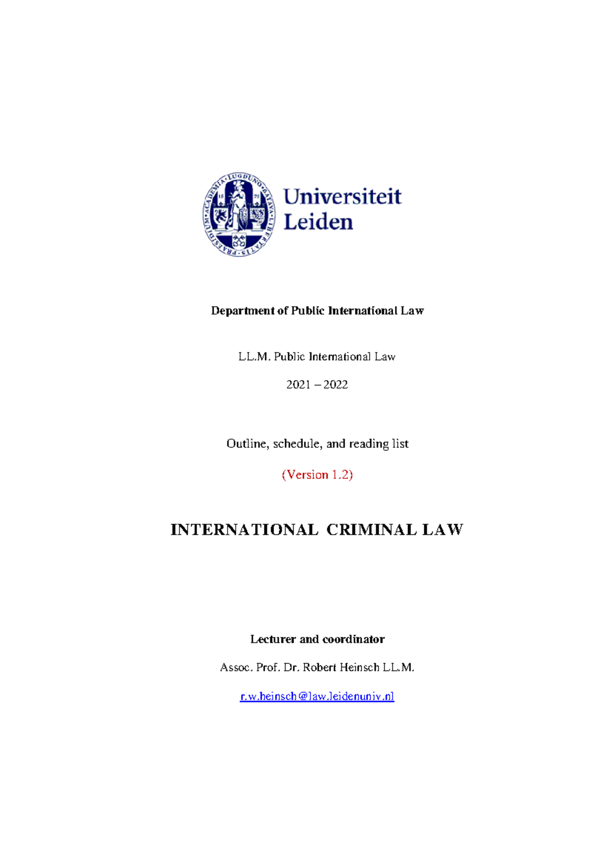 20212022 International criminal law syllabus (Heinsch) v1.2 without