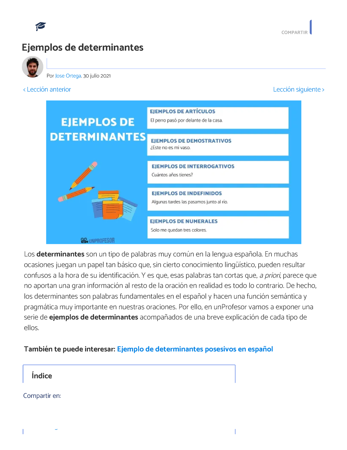 +50 Ejemplos de determinantes en español - Resumen con Vídeo - Ejemplos ...