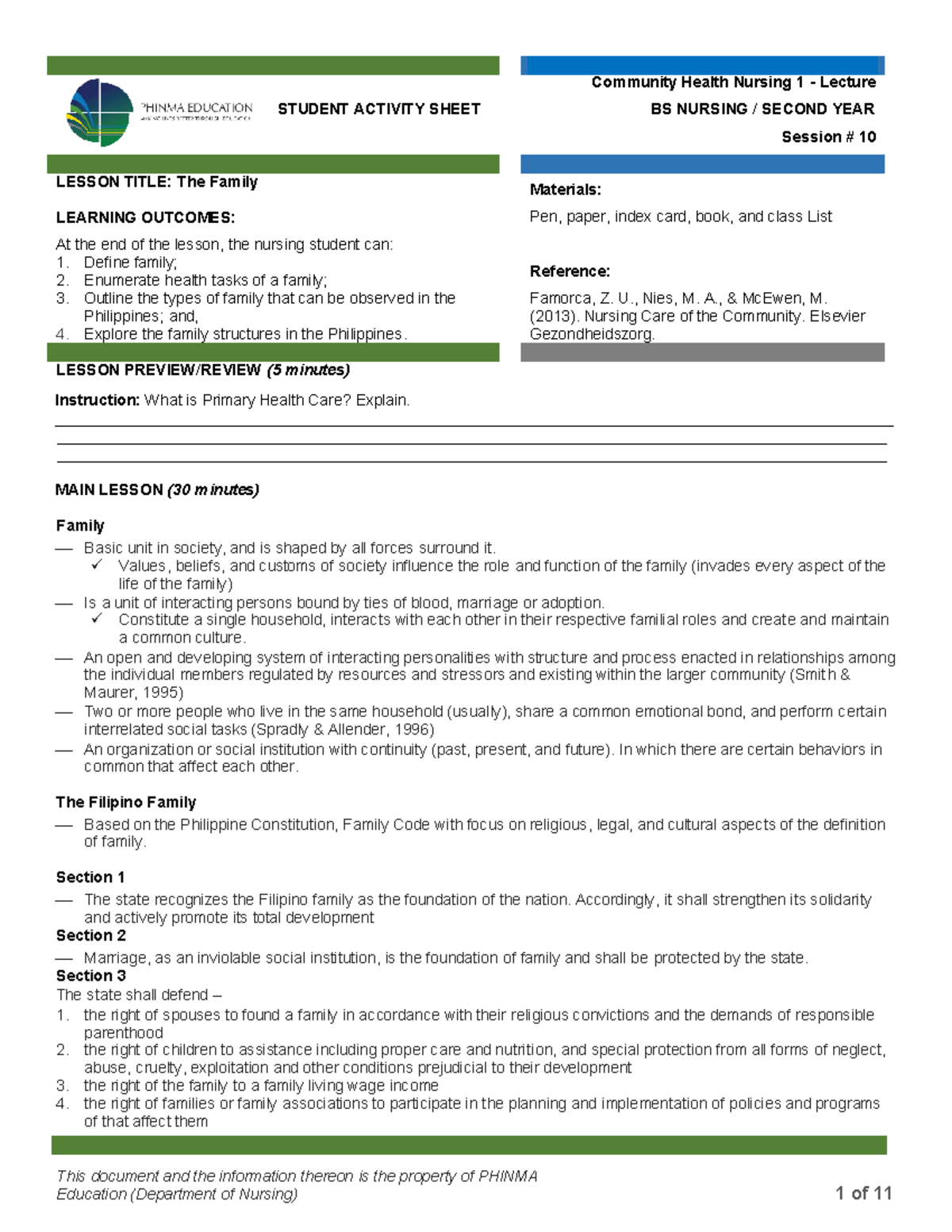 CHN1 Lec Session #10 SAS - This document and the information thereon is ...