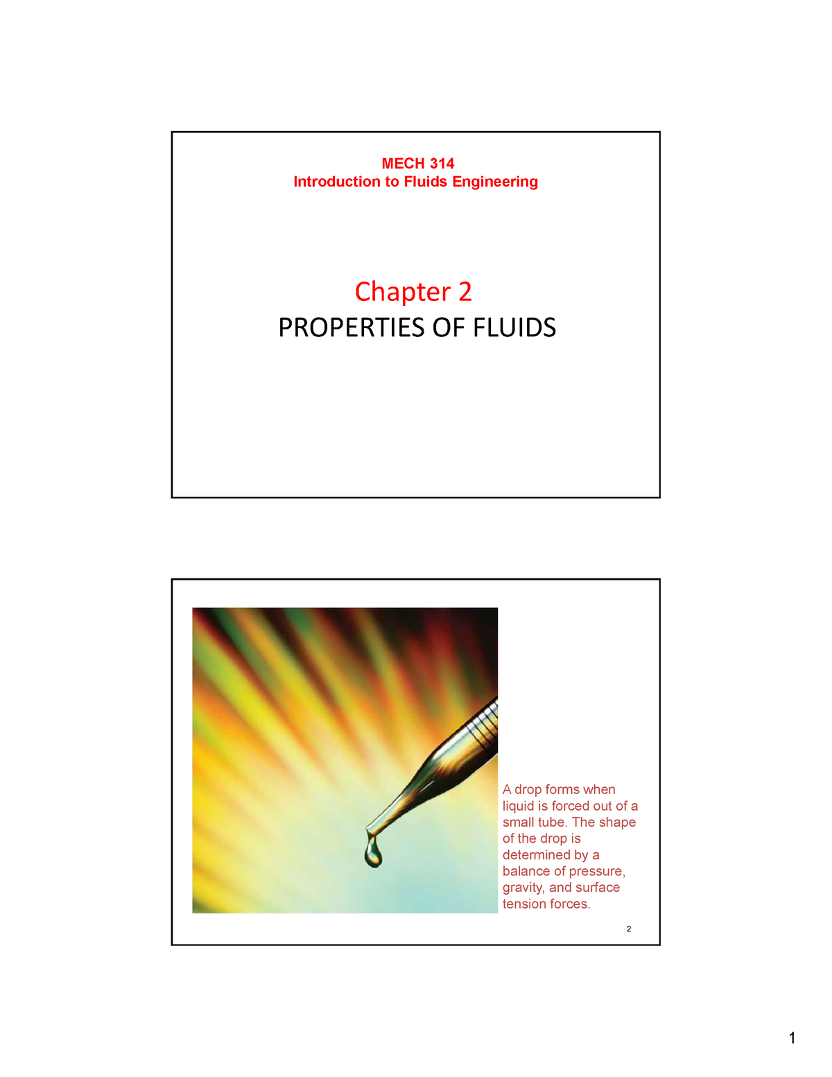 Chapter 2-PROPERTIES OF FLUIDS - Fluid Mechanics - AUB - Studocu