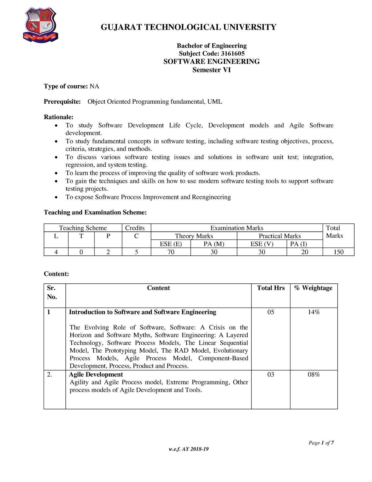 SE Syllabus - Software Engineering - Studocu